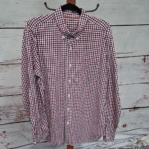 J. Crew Red and White Plaid Casual Shirt